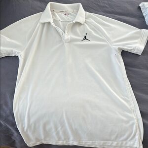 Jordan White Polo Shirt with Classic Collar and Logo